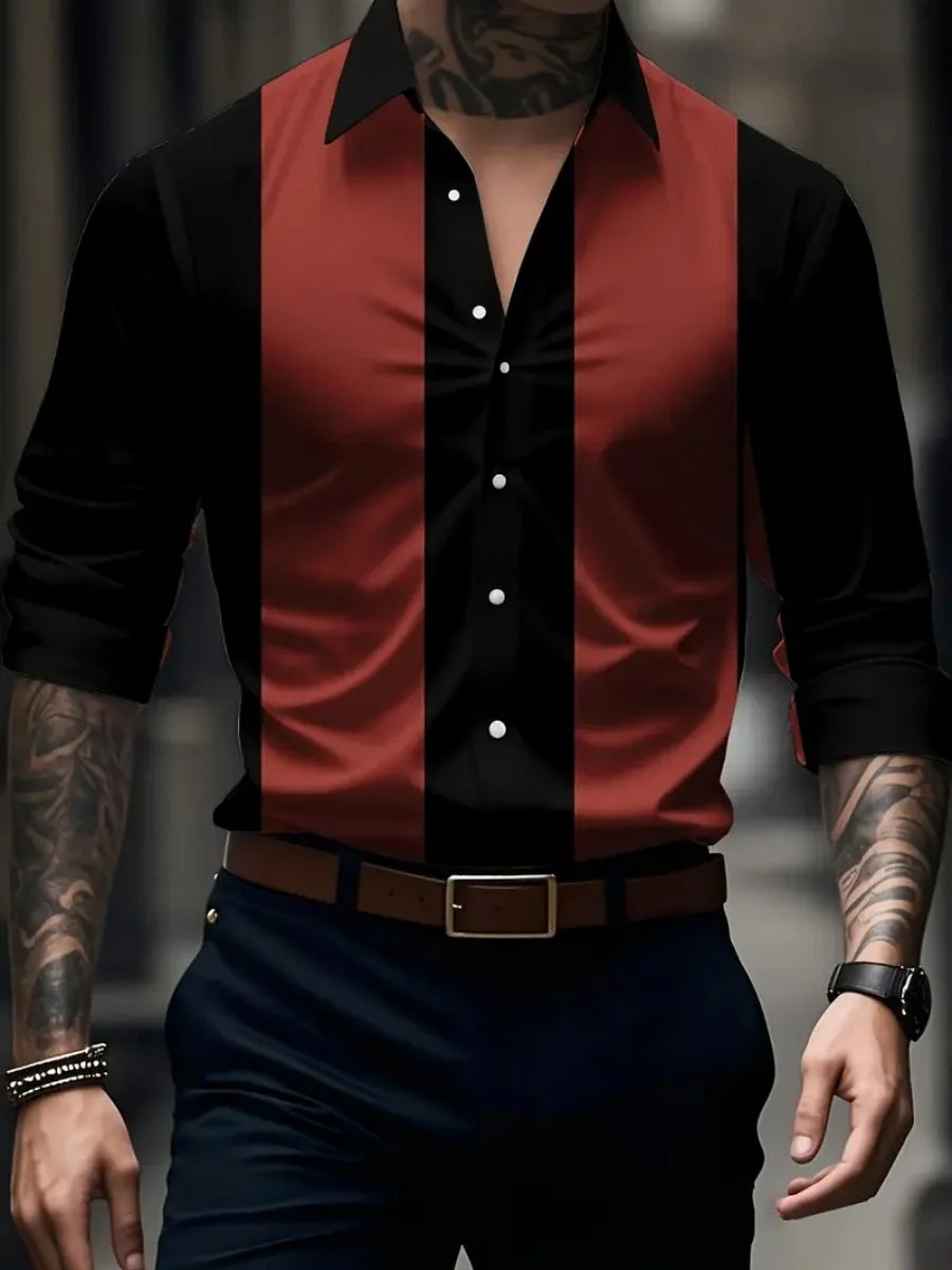 Men's elegant long-sleeved shirt - newly designed long sleeves in various colors and sizes. Fast shipping available.