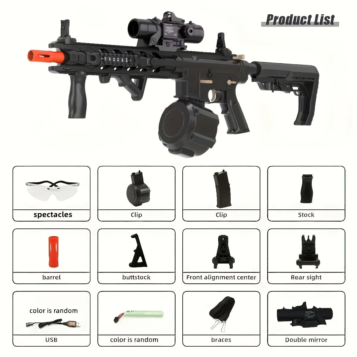 Blaster Gun,Electric Ball Blaster , High Orbeez Gun Performance Cool Toy Gun, Rechargeable Splatter Ball Toys