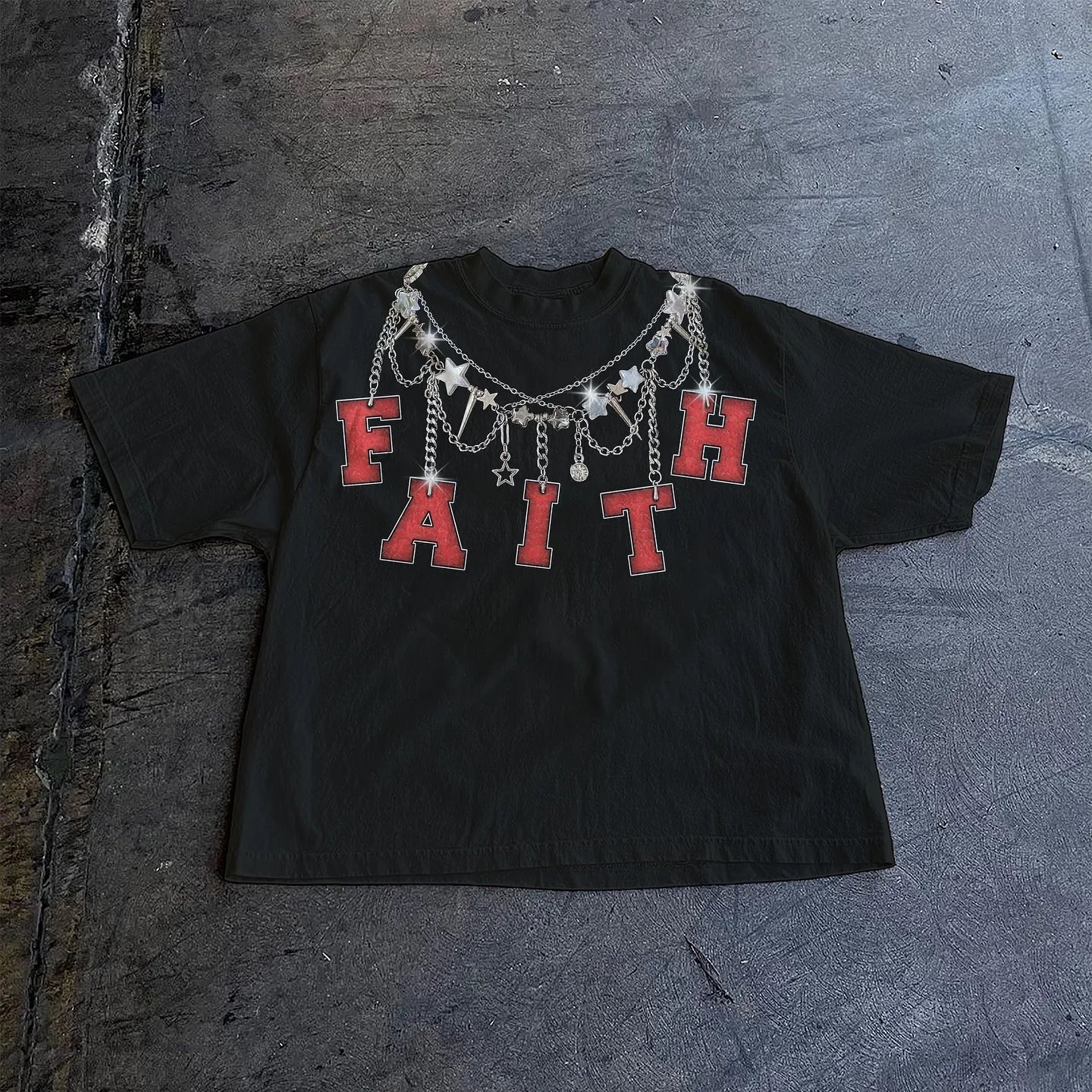 Classic Character Printed T-shirt Pure Cotton Oversized Long-sleeved Shirt Retro Street Casual Gothic Printed T-shirt Lovers