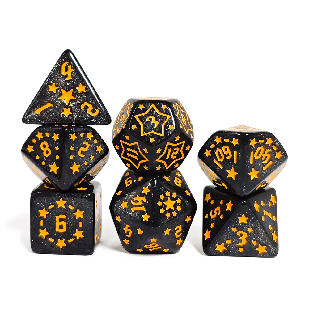 7Pcs/set Dungeons and Dragons Acrylic Beautiful Stars Dice Set for Home Club KTV Entertainment Accessory