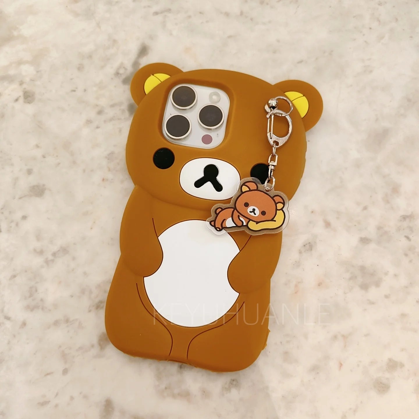 Cute Cartoon 3D Rilakkuma Phone Case For iPhone 16 15 14 13 12 11 Pro X XS Max XR 6 7 8 Plus 4 4S 5 5S SE Soft Silicone Cover