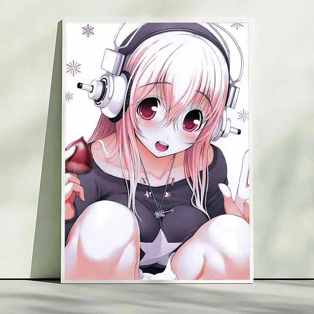 S-Super S-Sonico Poster Picture Canvas Painting Wall Art Home Decoration Print For Living Room Decor