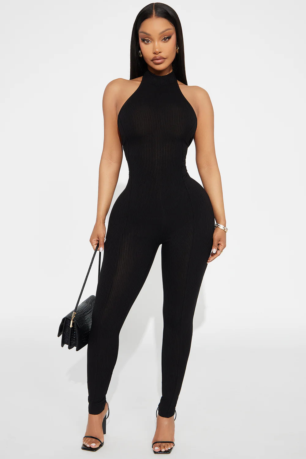 Rubi Ribbed Jumpsuit - Chocolate