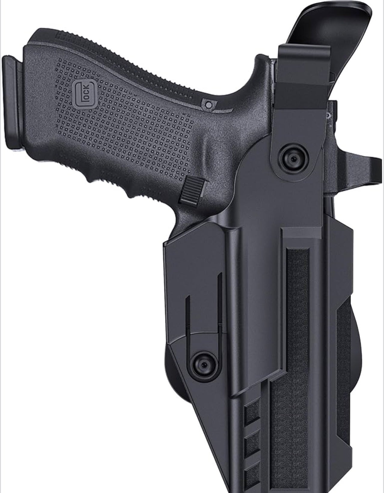 Level 3 Gun Holster for Glock 19/17/19X Gen 1-5, Glock 23/32 / Glock 45/44 Gen1-4, Adjustable Rentention OWB Paddle Pistol Holster with Auto Lock Thumb Release Button, Open Carry Holster, Right-handed