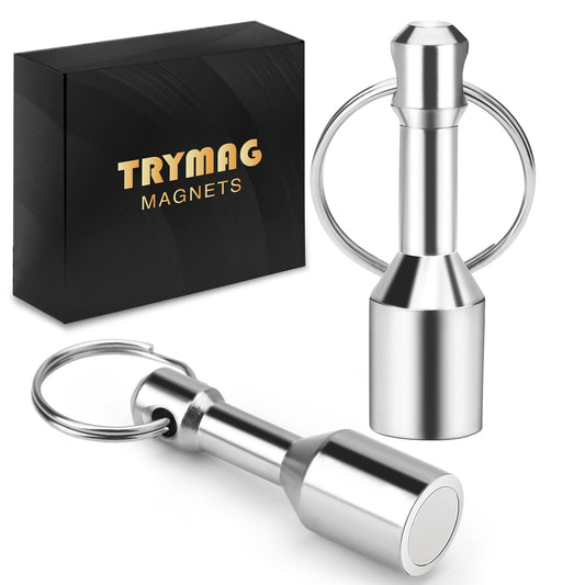 Yondr Opener TRYMAG 2 Pack Keychain Magnets for Testing Brass, Neodymium Pocket Keychain with Strong Magnetic Rare Earth, Gold Silver Jewelry Test Magnet Hanging Keys Holder