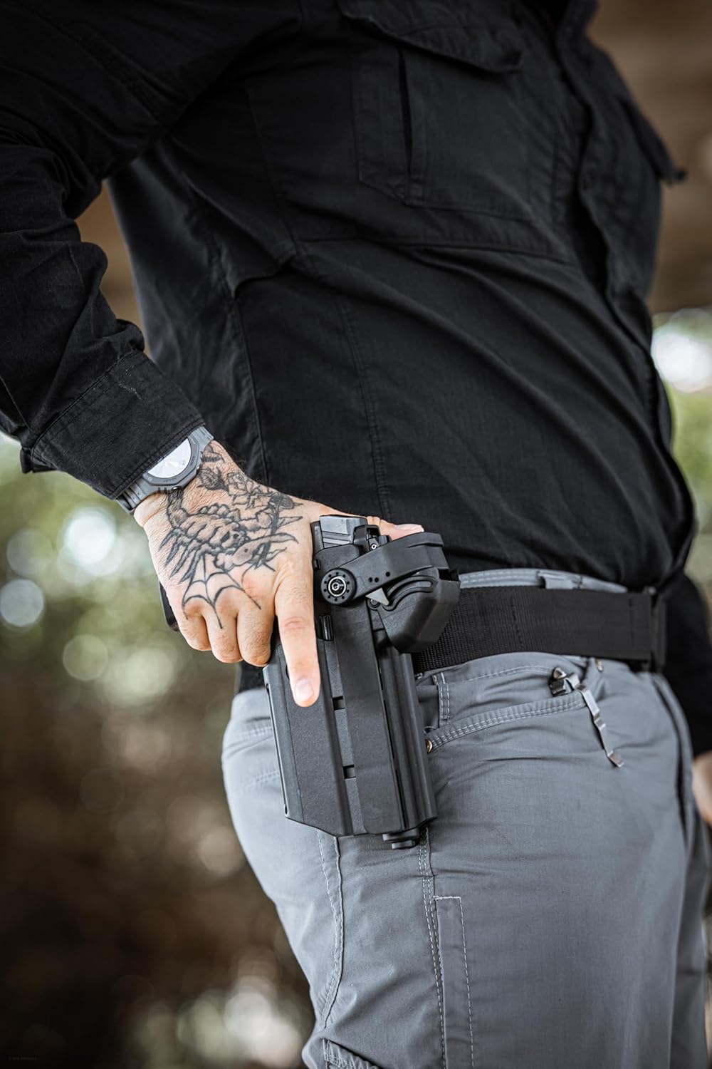 Orpaz T40 Light-Bearing Holster – Universal OWB Tactical Holster Level 3 Security, Compatible w/Most Pistol Lights, Optics-Ready, Adjustable, Fits Most Pistols