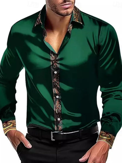 Men's elegant long-sleeved shirt - newly designed long sleeves in various colors and sizes. Fast shipping available.