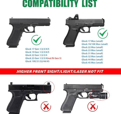 Level 3 Gun Holster for Glock 19/17/19X Gen 1-5, Glock 23/32 / Glock 45/44 Gen1-4, Adjustable Rentention OWB Paddle Pistol Holster with Auto Lock Thumb Release Button, Open Carry Holster, Right-handed