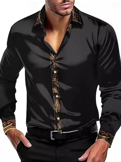 Men's elegant long-sleeved shirt - newly designed long sleeves in various colors and sizes. Fast shipping available.