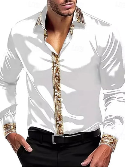 Men's elegant long-sleeved shirt - newly designed long sleeves in various colors and sizes. Fast shipping available.