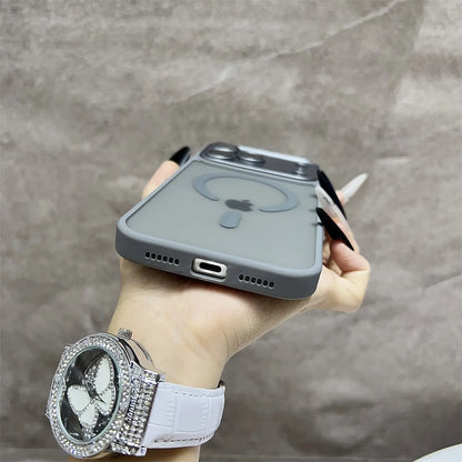 Matte Magnetic Translucent  Wireless Charge Phone Case For iPhone 17 Air 16 Plus 15 14 13 12 11 17 Pro Max for Magsafe Cover