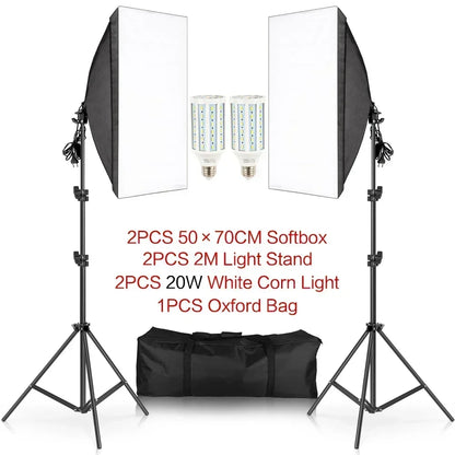 Softbox Light Photography Kit Photo 2M Tripiod for Soft Box Disc Light Led 45W Photo Studio Stand Lighting Shooting Lamp Video