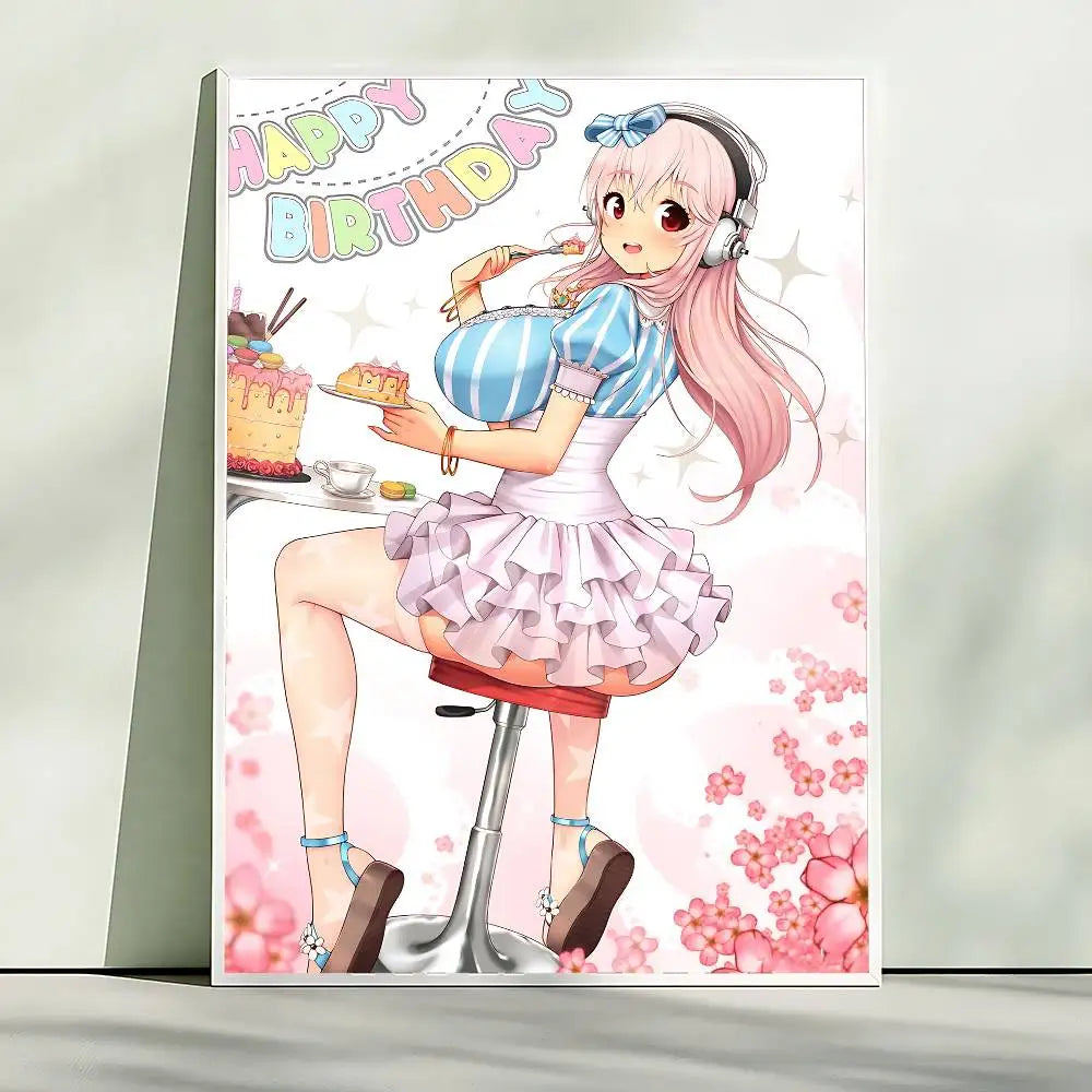 S-Super S-Sonico Poster Picture Canvas Painting Wall Art Home Decoration Print For Living Room Decor