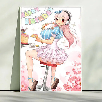 S-Super S-Sonico Poster Picture Canvas Painting Wall Art Home Decoration Print For Living Room Decor