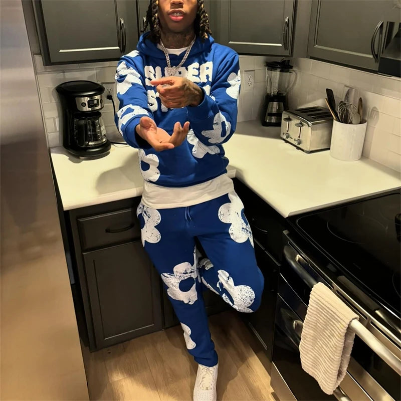 Men's Hoodies For Men Clothing Embroidery Sweatshirt Suit Man Tracksuit Pant Sets New In Hoodies & Sweatshirts Sports Suits Set