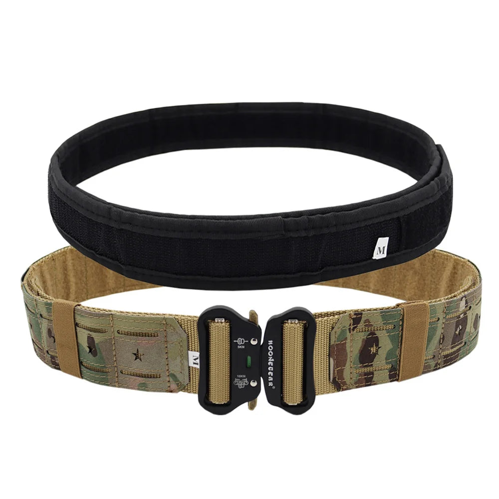 Laser Cutting Tactical Quick Release Buckle Belt  2 Inch Cmobat Belt Hunting Airsoft Mens Belt Outdoor Sport Belt