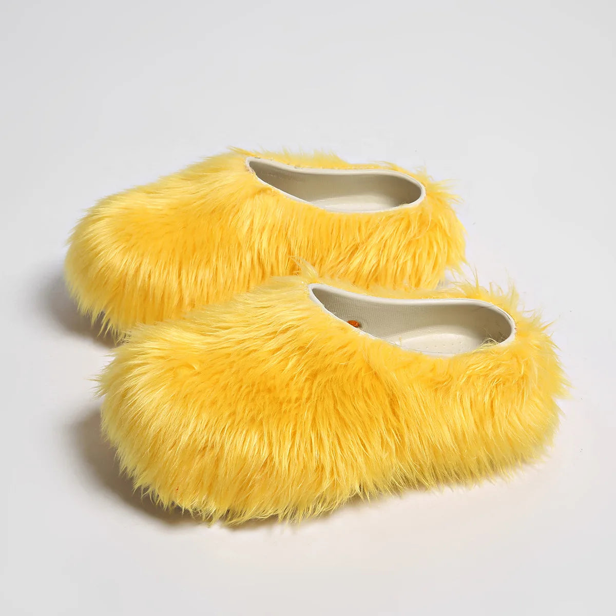 Modern Slippers Women's Faux Fur Adult Platform Mule Shoes Thick Sole Slides