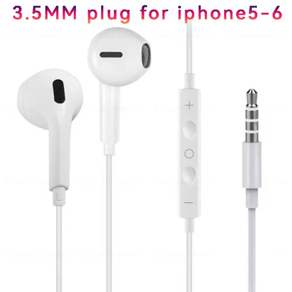 Type c Wired Earphones Cable Earbuds for Apple Lightning Headphones for Iphone 5 6 8 7 Plus X XS MAX XR 10 11 12 13 14 Pro 15 16