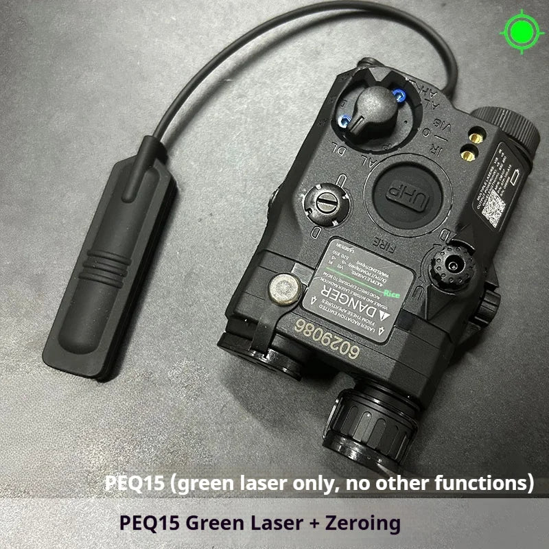 Tactical Airsoft PEQ-15 PEQ15 LA5C Red Dot Green Blue IR Fill Light Laser Indicator Weapon Scout Light LED Strobe Flashlight PEQ