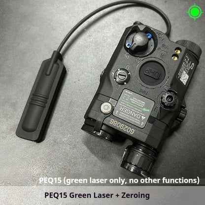 Tactical Airsoft PEQ-15 PEQ15 LA5C Red Dot Green Blue IR Fill Light Laser Indicator Weapon Scout Light LED Strobe Flashlight PEQ