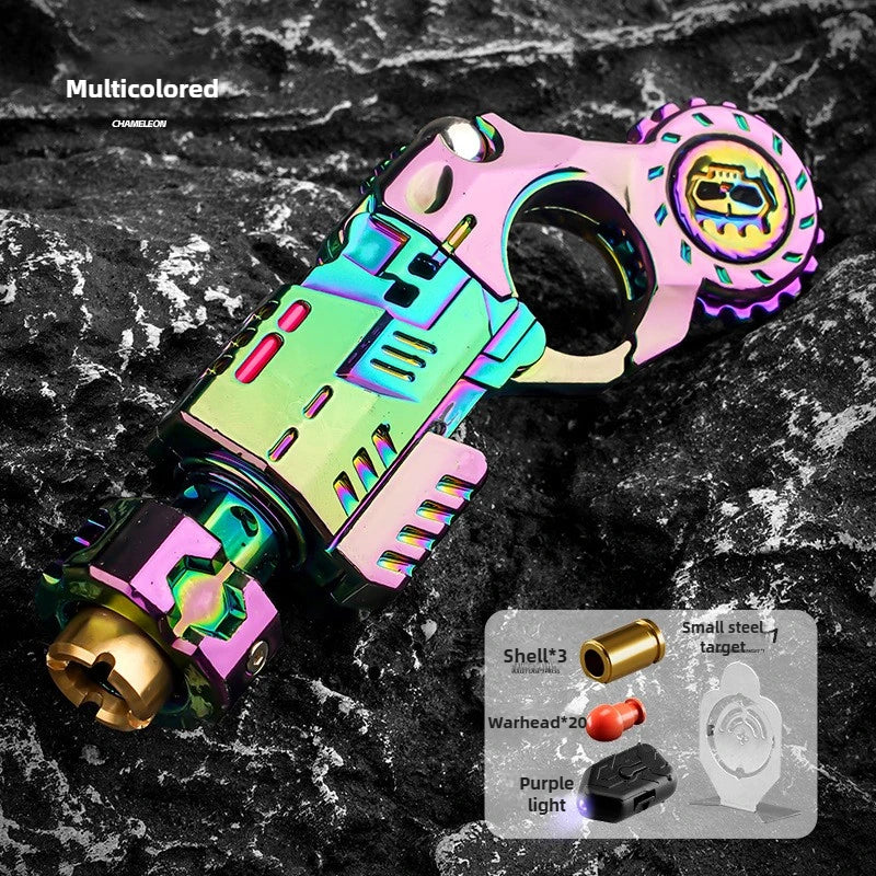 Shell-Ejecting Metal Alloy Toy Gun Realistic Fun Shooting Stress Relief Sensory Toy Pistol EDC Office Desk Gadget Gift for Boys