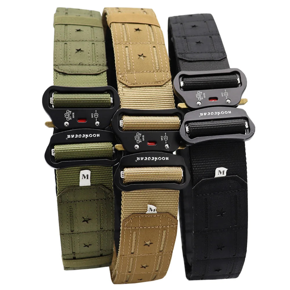 Laser Cutting Tactical Quick Release Buckle Belt  2 Inch Cmobat Belt Hunting Airsoft Mens Belt Outdoor Sport Belt