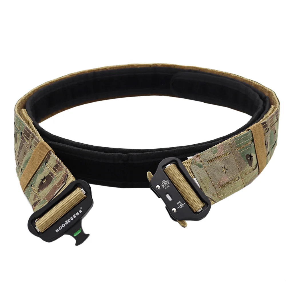Laser Cutting Tactical Quick Release Buckle Belt  2 Inch Cmobat Belt Hunting Airsoft Mens Belt Outdoor Sport Belt
