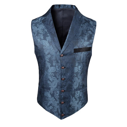 2025 New High-end Suit Collar Jacquard White Vest for Men, Black Sleeveless Waistcoat,navy Blue Billiards Uniform,magician Vests