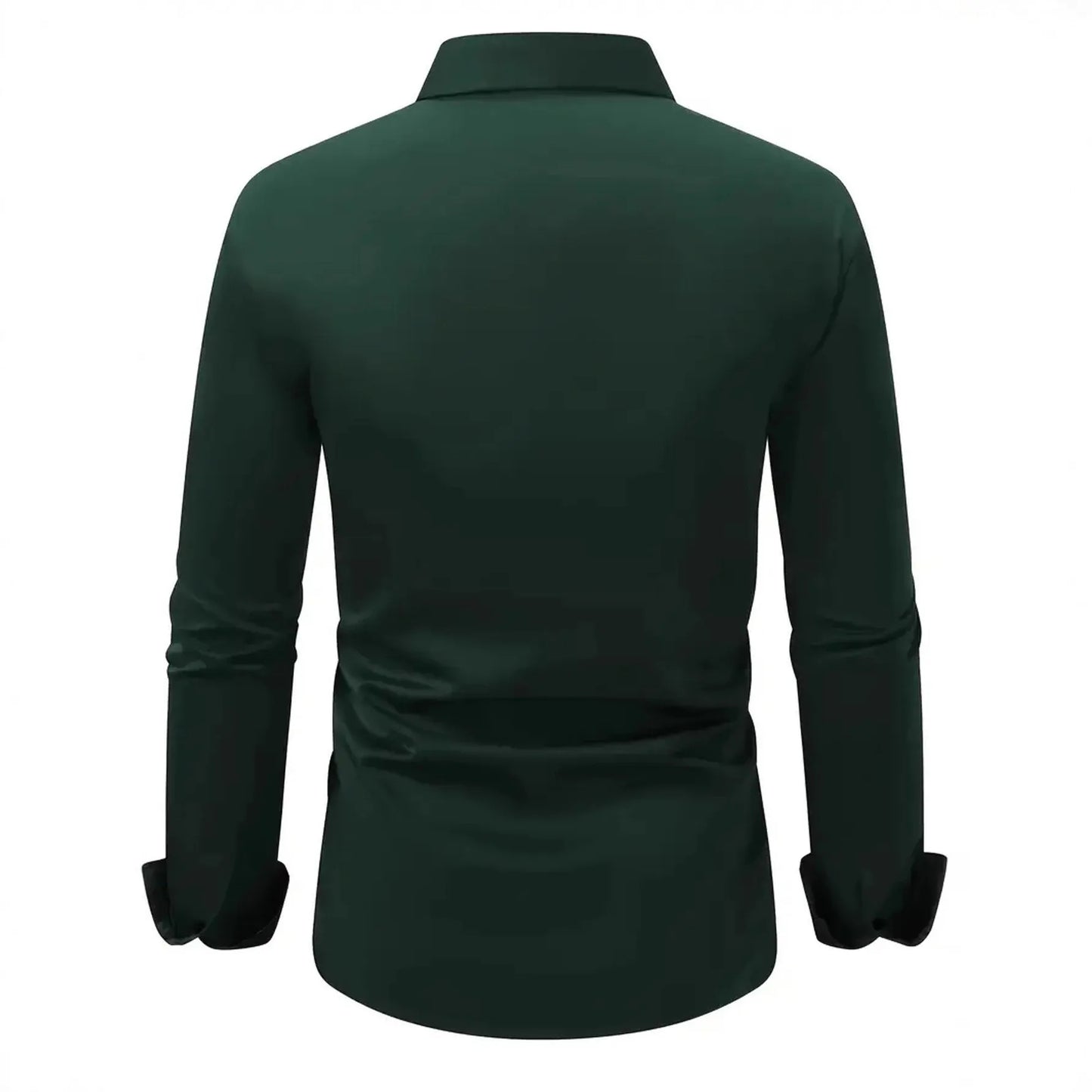 Men's Casual Long Sleeved Solid Color Loose Shirt in Autumn and Winter Slightly Elastic Can Be Worn on the Inside or Outside