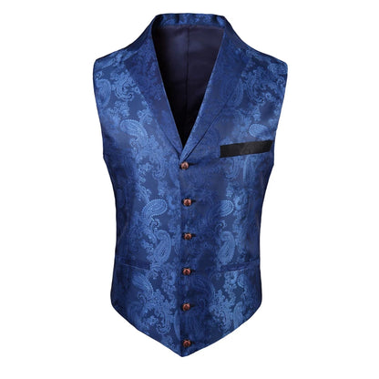 2025 New High-end Suit Collar Jacquard White Vest for Men, Black Sleeveless Waistcoat,navy Blue Billiards Uniform,magician Vests