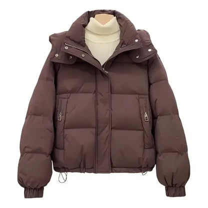 Women 2025 New Winter Jacket Casual Loose Down Coat Oversize Hooded Warm Soft Cotton Puffer Snow Wear Jackets