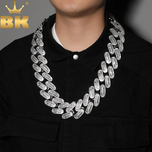 THE BLING KING 40mm Heavy Miami Cuban Chain Necklace Iced Out Cubic Zirconia High Quality Charm Hiphop Punk Jewelry For Gift