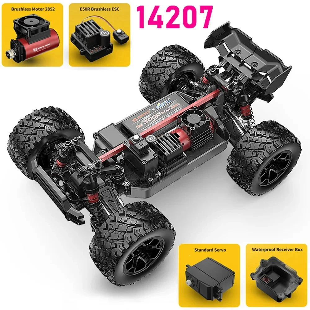 Hyper Go MJX 14207 1/14 4WD 2.4G RC Car 55KM/H Brushless Drift Vehicle Racing Car Remote Control Car Off-Road Truck Toys