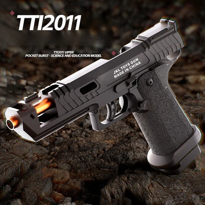 TTI 2011 Pistol Shell Throwing Continuous Firing Blowback Soft Bullet Gun Empty Hanging Birthday Gift