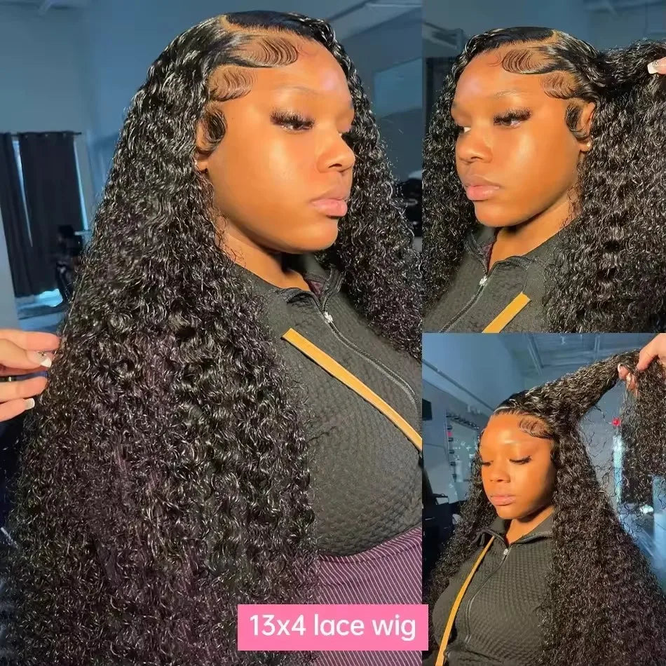 40 Inch Water Deep Wave 13x4 13x6 Hd Lace Frontal Wigs Human Hair 360 Transparent Lace Front Wig Curly Human Hair Wigs For Women