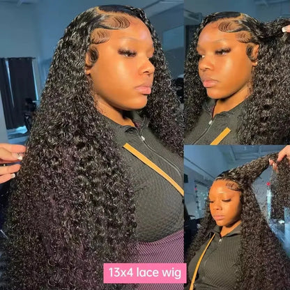 40 Inch Water Deep Wave 13x4 13x6 Hd Lace Frontal Wigs Human Hair 360 Transparent Lace Front Wig Curly Human Hair Wigs For Women