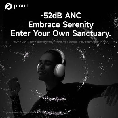 Picun F8 Pro ANC Wireless Headphones 3D Spatial Audio Head Tracking -52dB ANC HIFI Bluetooth Headset ENC HD Mic Low-Latency APP
