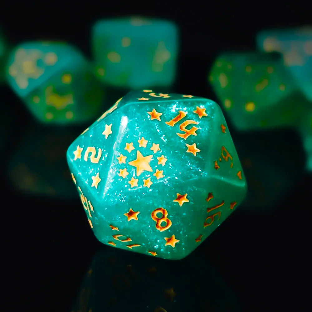 7Pcs/set Dungeons and Dragons Acrylic Beautiful Stars Dice Set for Home Club KTV Entertainment Accessory