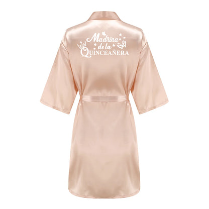 Mis15 Años Robe 15 Years Girl Birthday Party Robes Quinceanera Robe Mis XV Bathrobe Silkly Nightgown