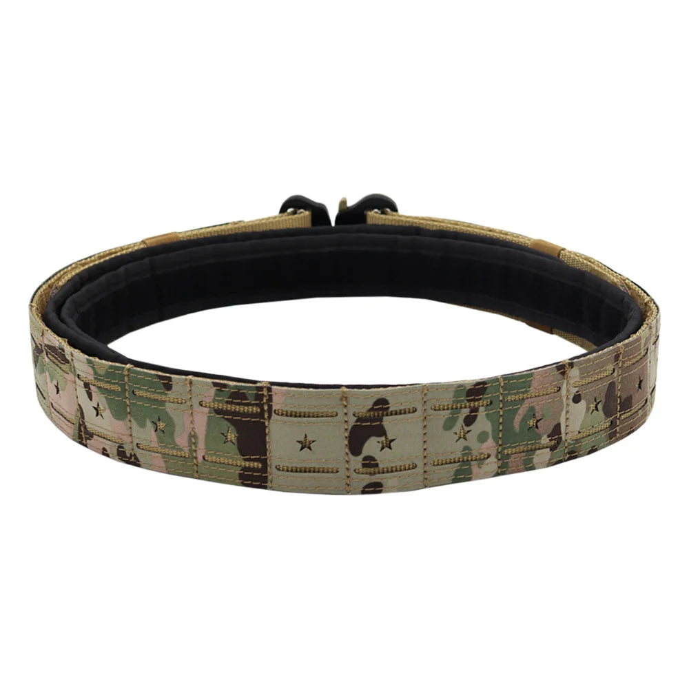 Laser Cutting Tactical Quick Release Buckle Belt  2 Inch Cmobat Belt Hunting Airsoft Mens Belt Outdoor Sport Belt