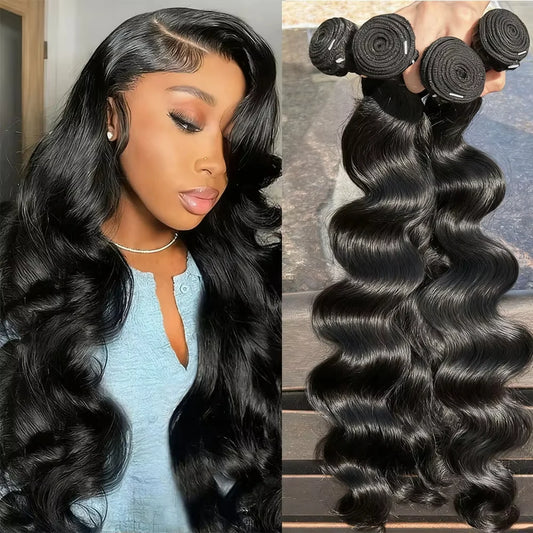 14A Body Wave Bundles Human Hair 40Inch 100% Human Hair Unprocessed Brazilian Virgin 1 3 4 Pcs Raw Hair Bundles Weave Extensions