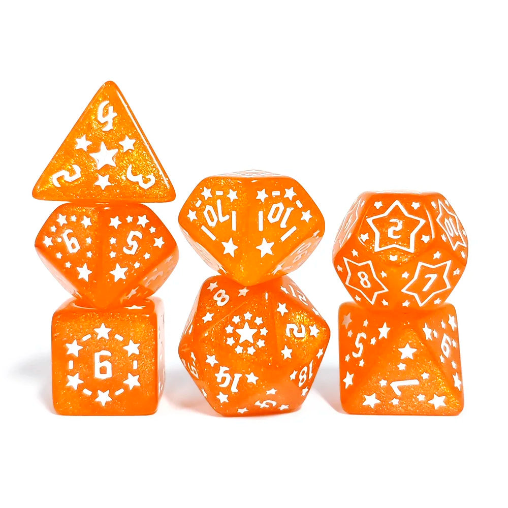 7Pcs/set Dungeons and Dragons Acrylic Beautiful Stars Dice Set for Home Club KTV Entertainment Accessory