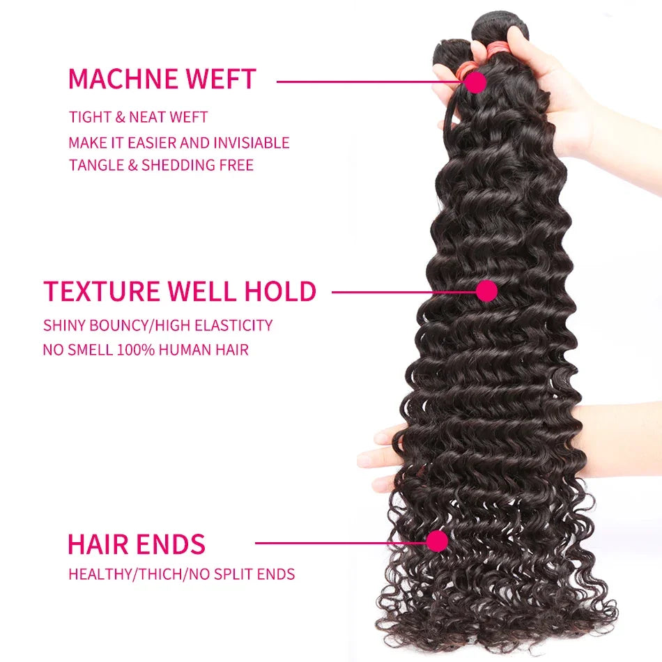 Links Curly Human Hair Bundles 30 32 Inch Remy Unprocessed Raw Virgin 100% Human Hair Water Wave Extensions 3 4 5 Bundles Deal