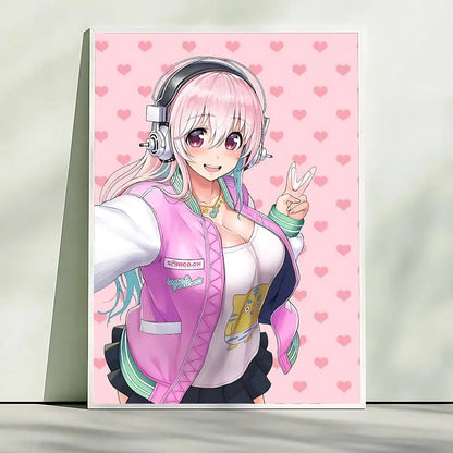 S-Super S-Sonico Poster Picture Canvas Painting Wall Art Home Decoration Print For Living Room Decor