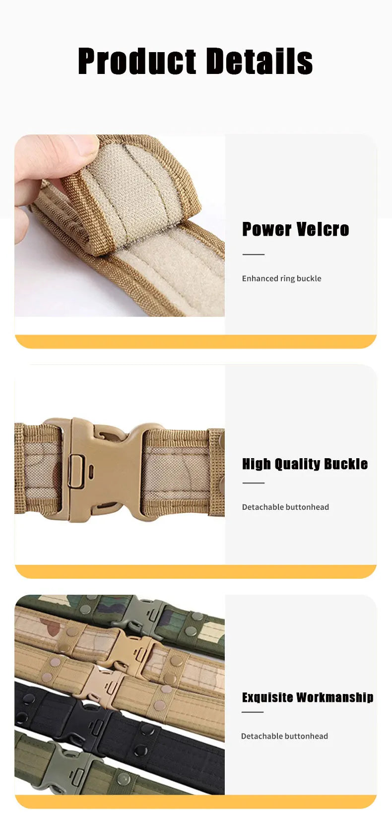 New Style Men's Quick-Release Tactical Belt - Outdoor Camouflage Nylon Wide Waist Belt for Mountaineering, Hiking, Work, Fishing