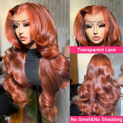 40 inch Reddish Brown HD Lace Front Human Hair Wig PrePlucked 13x4 Colored Human Hair 13x6 Lace Front Wigs Body Wave Wig 4x4 5x5