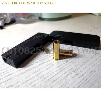1-2PCS 2.0 Upgraded Lifecard Alloy Folding Gun Toy Gun Soft Bullet Blaster Shooting Model Pistol For Adults Kids Boys Gifts