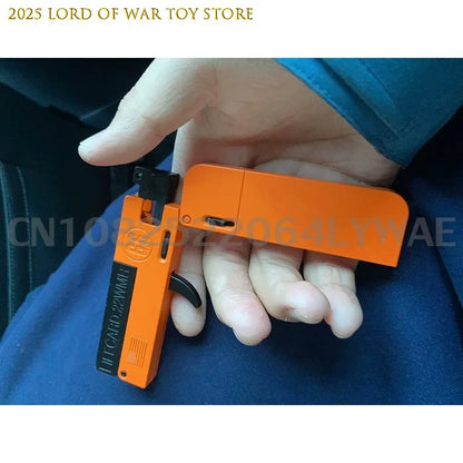 1-2PCS 2.0 Upgraded Lifecard Alloy Folding Gun Toy Gun Soft Bullet Blaster Shooting Model Pistol For Adults Kids Boys Gifts