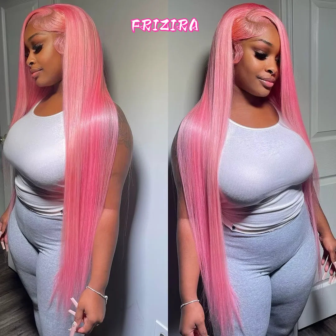 30 Inch Lace Front Wig Human Hair 13x6 Straight Pink HD Lace Frontal Wig Human Hair Pink Lace Front Wig Human Hair For Women