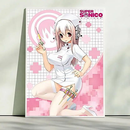 S-Super S-Sonico Poster Picture Canvas Painting Wall Art Home Decoration Print For Living Room Decor